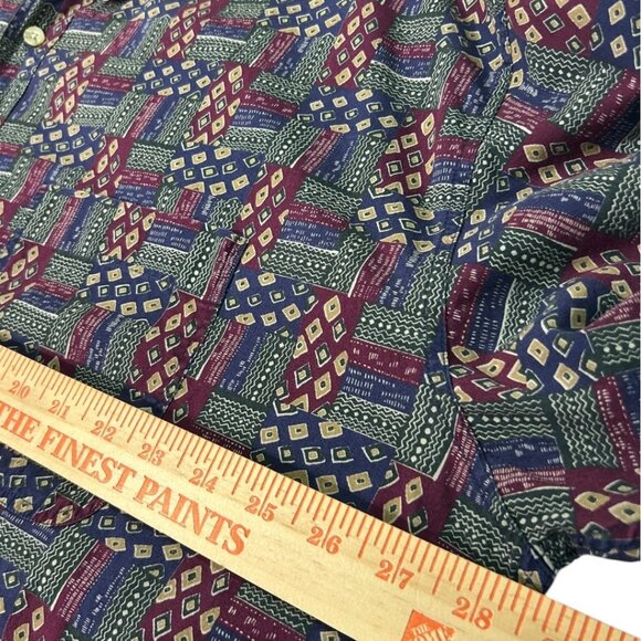 Vintage ENRO Traditions  Long Sleeve‎ Geometric Print Button-Up Shirt Size 2XLT - Picture 5 of 6